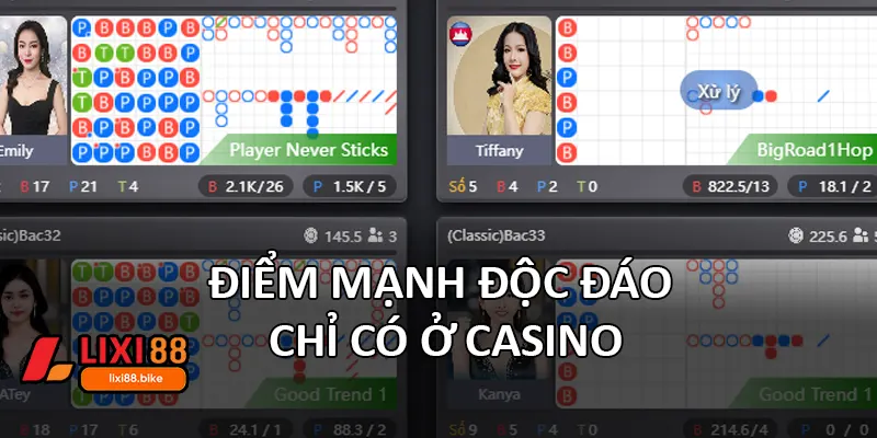Điểm mạnh độc đáo chỉ có ở Casino